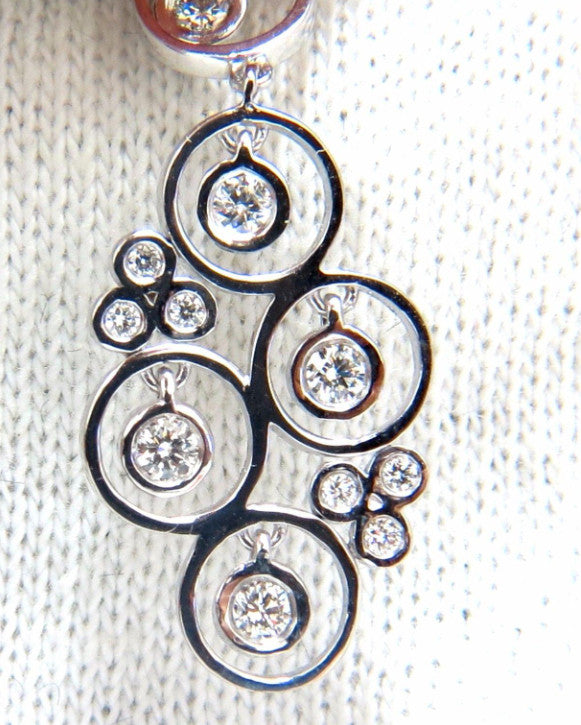 1.00ct diamonds floating circle dangle earrings 14kt bubble sparkles *v