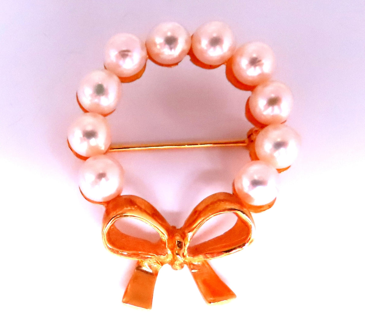 5mm Baroque Pearl Ribbon Crest Cufflink 14kt 12537 *v