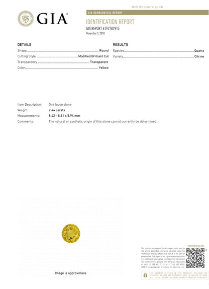 GIA Certified 2.44CT Natural citrine Cluster Ring 14 Karat gold *v