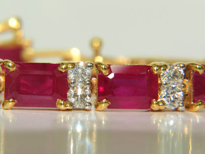 GIA CERTIFIED 18KT 23.46CT NATURAL RUBY DIAMOND BRACELET VIVID *v