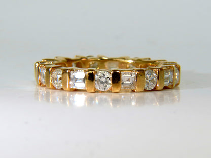 1.50CT NATURAL DIAMOND ETERNITY BAND BAGUETTE ROUNDS 14KT *v