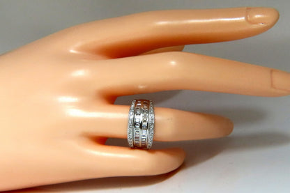1.70ct Natural Baguette & Rounds Diamonds Band 18 Karat 4-row sandwich deck *v