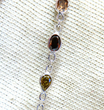 11.16ct Natural Multicolored Fancy Colored Diamonds Yard Necklace 14kt *v
