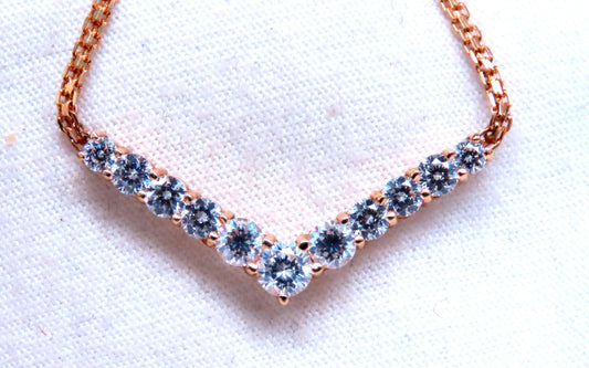 1.20ct Zircon "v" Chevron Necklace 14kt Gold 12526 *v