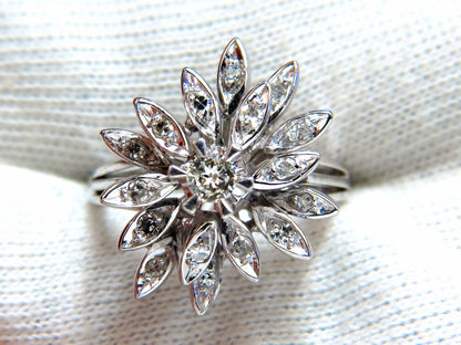 1.10ct natural Diamonds Profile Cluster Top 18kt ring Vintage Deco *v