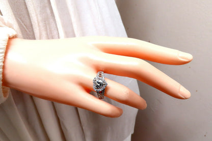 GIA Certified 1.27ct Heart Shape Natural Diamond Cluster Ring 14kt *v