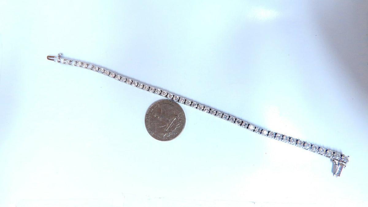 6.02 carat natural round diamonds link tennis bracelet 14kt gold *v