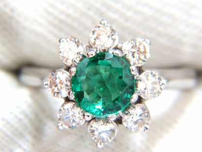1.72ct natural vivid bright green emerald diamonds ring 14kt *v