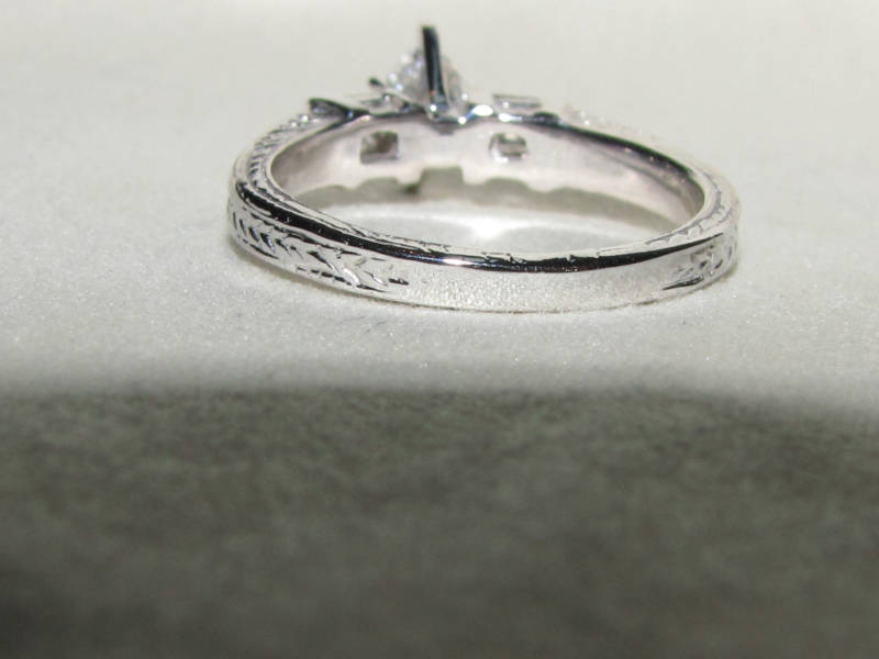 NATURAL .56CT MARQUISE & ASCHER CUT DIAMOND RING 14kt *v
