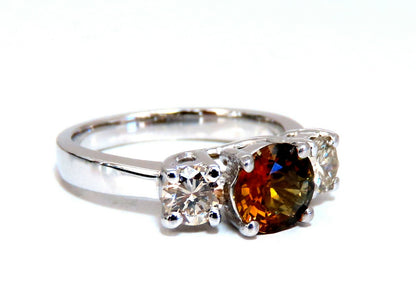2.30ct Natural Fancy Color Sapphire Diamonds Ring 14 Karat Classic Three *v