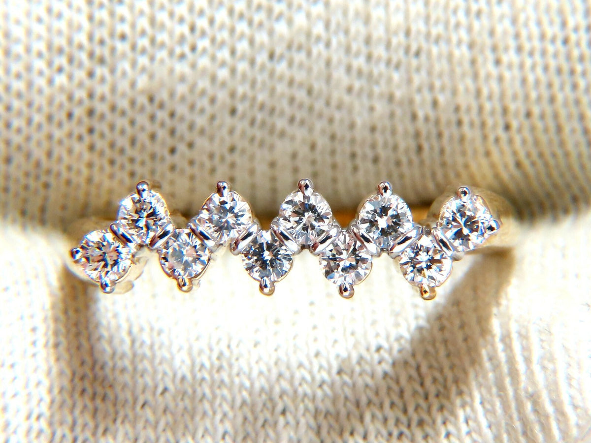 .50ct Natural Staggered Lay Diamonds Flat Band 14kt *v
