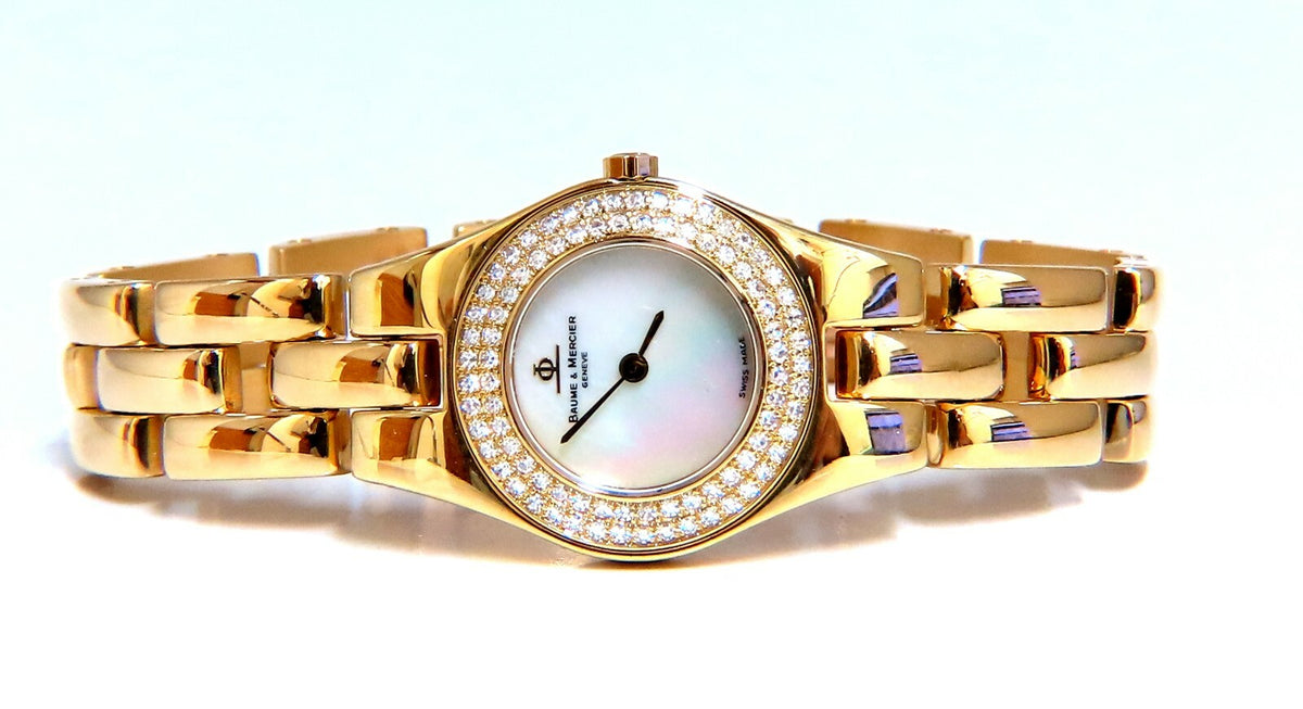Baume Mercier ladies diamond gold watch 18kt gold *v