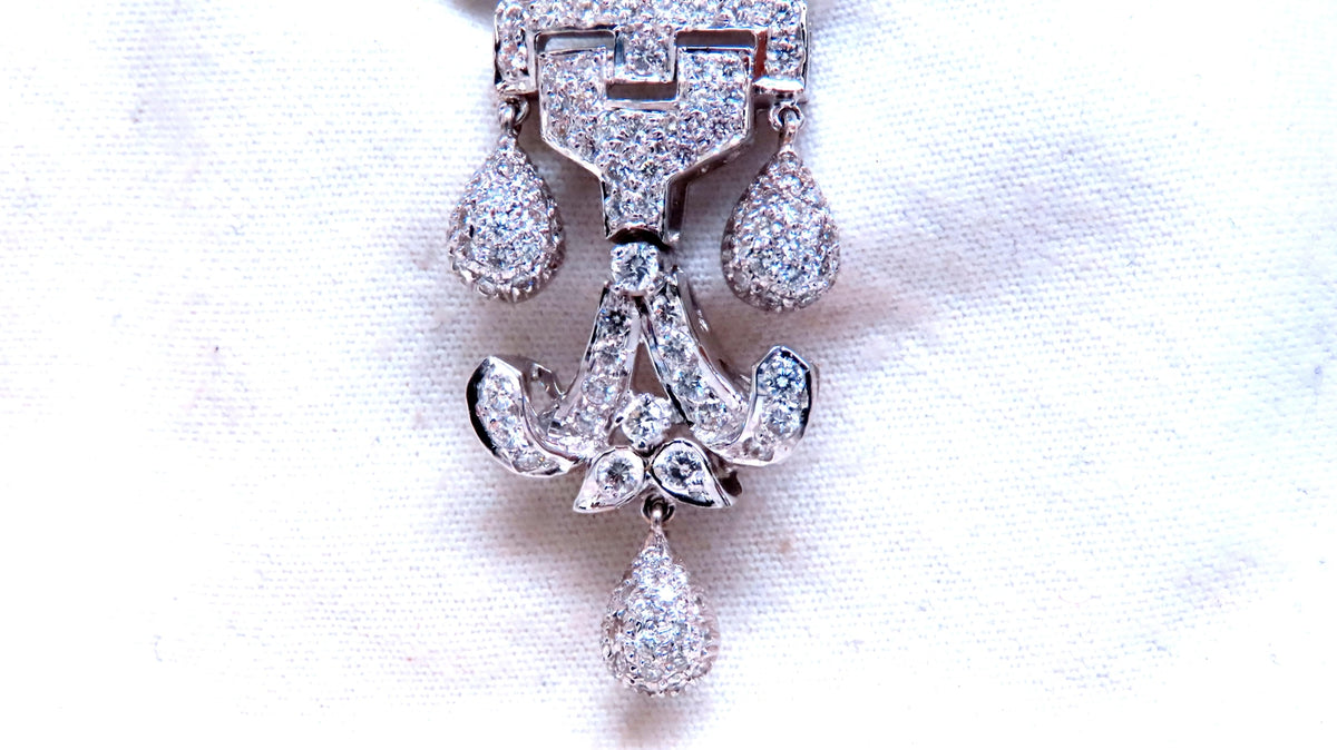 7ct Natural Diamonds Dangle Earrings 18kt gold 12531 *v