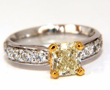 GIA Certified 2.20ct. Cushion cut natural diamond ring Platinum Yellow vvs-2 *v