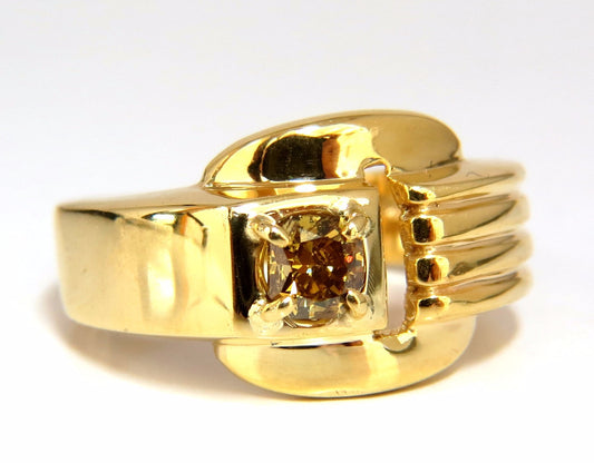 GIA Certified Natural Fancy color Diamond ring 14kt. Buckle Deco *v