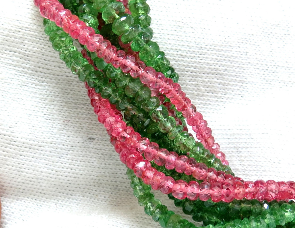 335ct Natural Pink Spinel & Tzavorite Diamonds Necklace 18kt *v