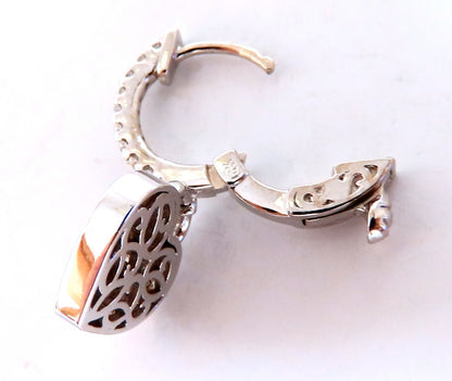 1ct Natural Diamond Heart Key Earrings 14kt *v