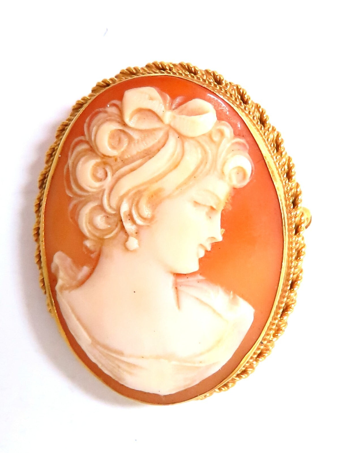 14kt Gold Cameo Gold Pin 31 x 38mm *v