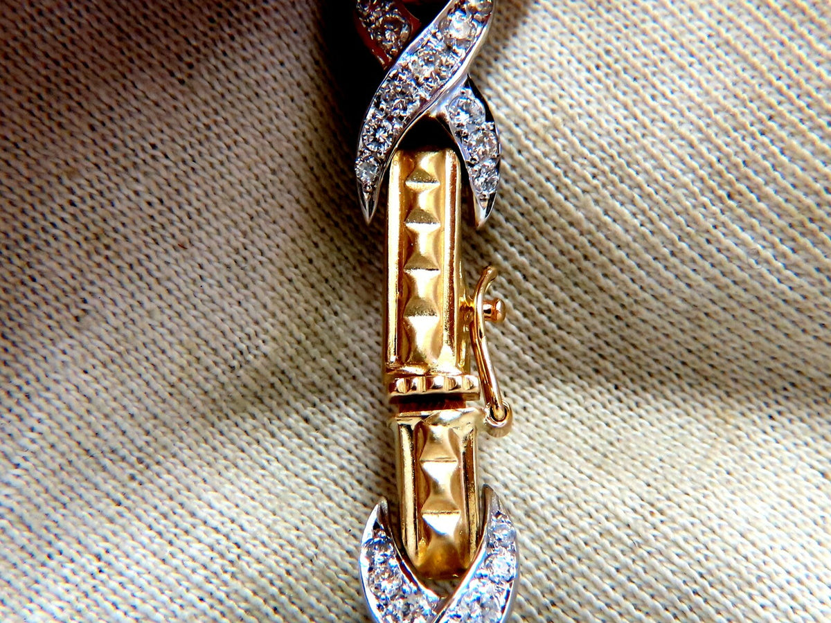 1.54ct natural round diamonds x bracelet 14 karat gold two-tone 7.5 *v