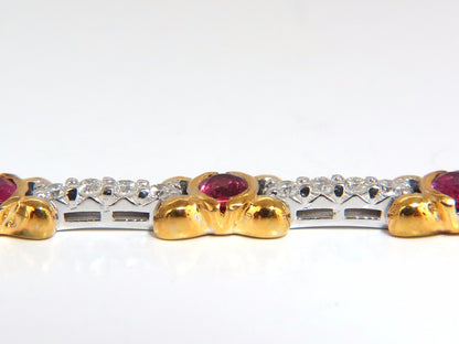 3.76ct natural ruby diamonds tennis bracelet 14kt gold vivid red *v