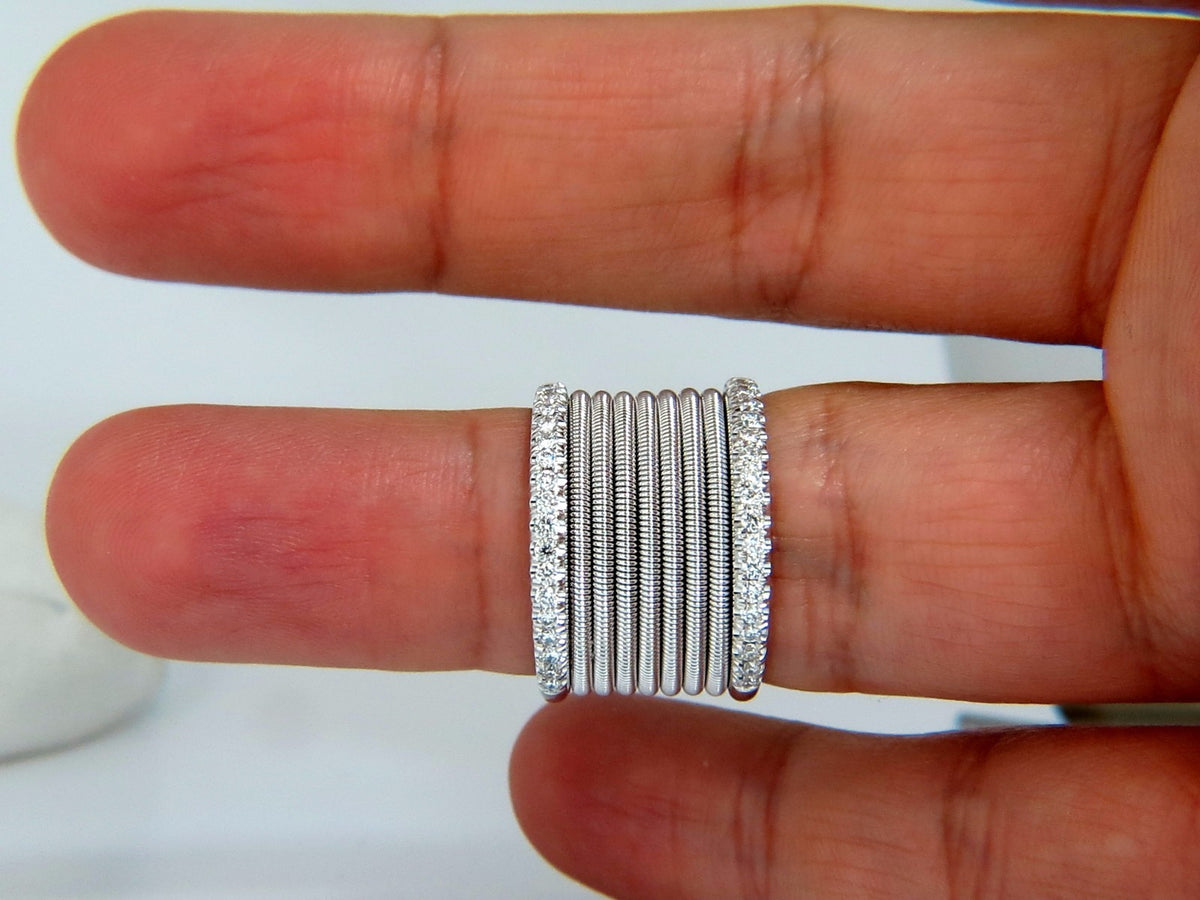 .50ct natural round bead set diamonds wide band 18kt coil wrap *v