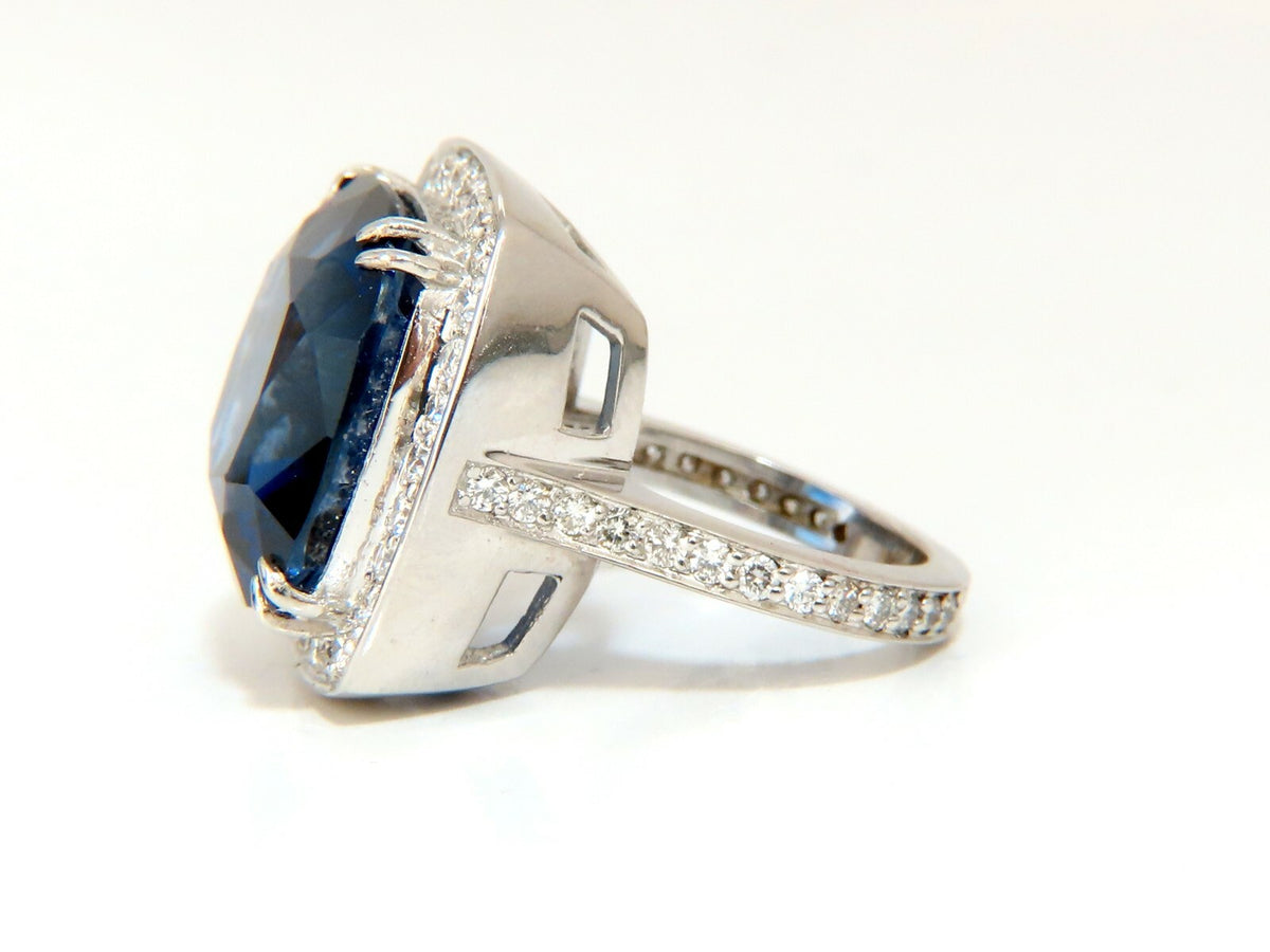 26ct Lab Sapphire diamonds Ring Vivid Royal blue 14 Karat *v