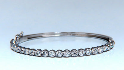 1.63ct Natural Round Diamonds Bezel Flush Set Bangle Bracelet 14 Karat *v