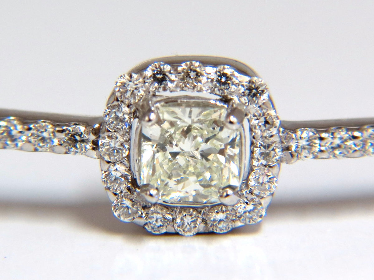 .95ct natural round diamond cluster halo bangle bracelet 14kt *v