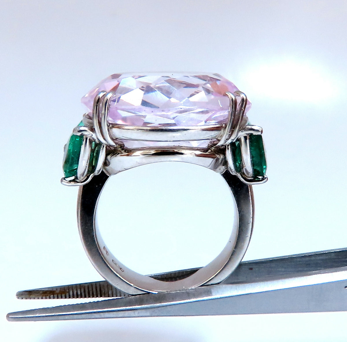 GIA Certified 39.68ct Lab Sapphire Ring Platinum *v