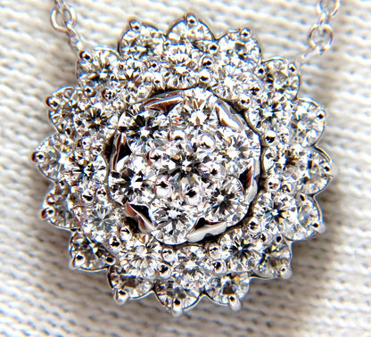 1.50ct natural diamonds halo cluster necklace 14kt. G/VS *v