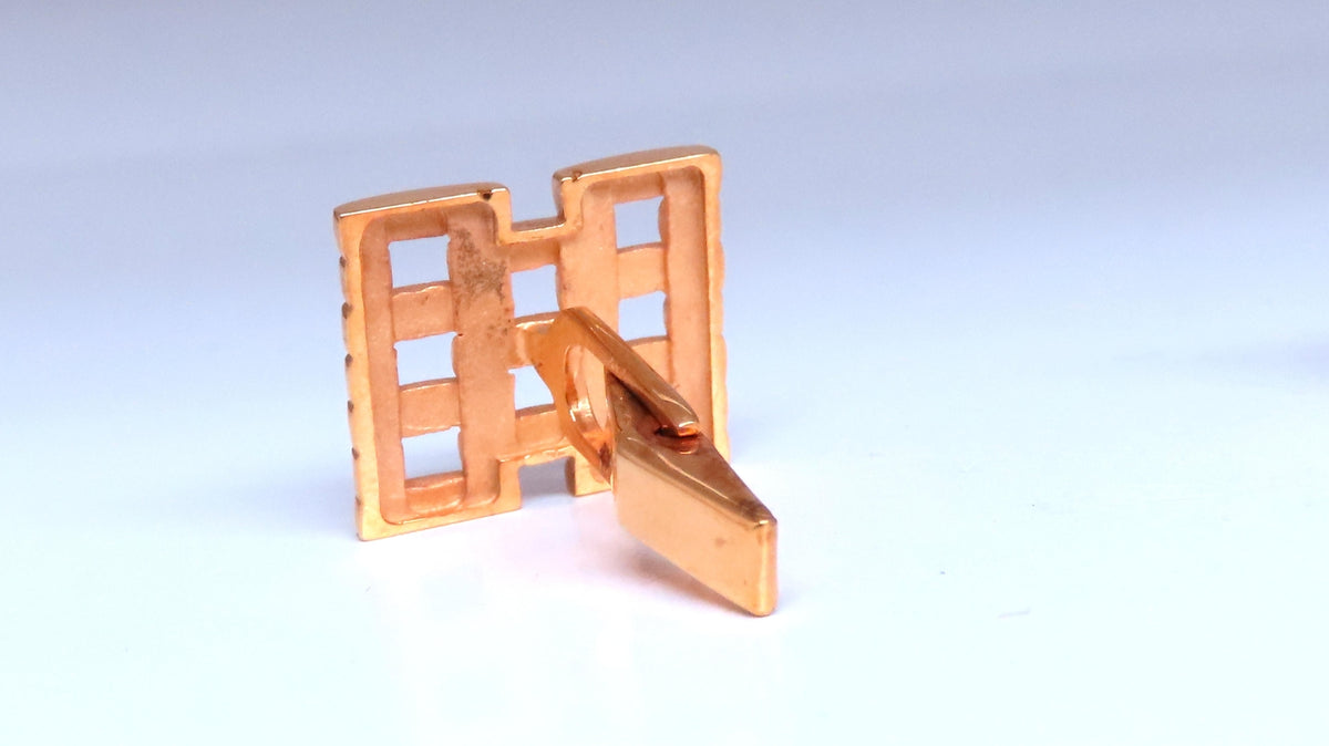 Staggered Brick Form Mens 14kt gold executive cufflinks 12362 *v