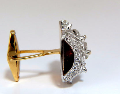 Posh Britt 3D Royal Crown 6.00ct. Diamonds Cufflinks 18Kt Kingship *v