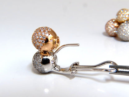 3.70ct Ball Cluster Bead Set diamonds Clip Earrings 18kt *v