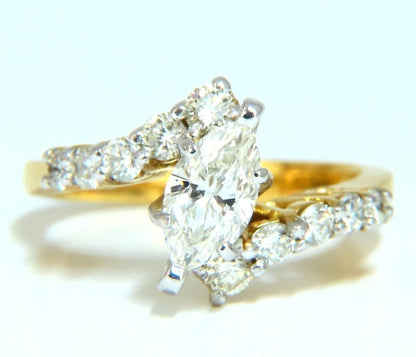 GIA Certified .77ct Marquise Shape natural diamond ring 14 Karat *v