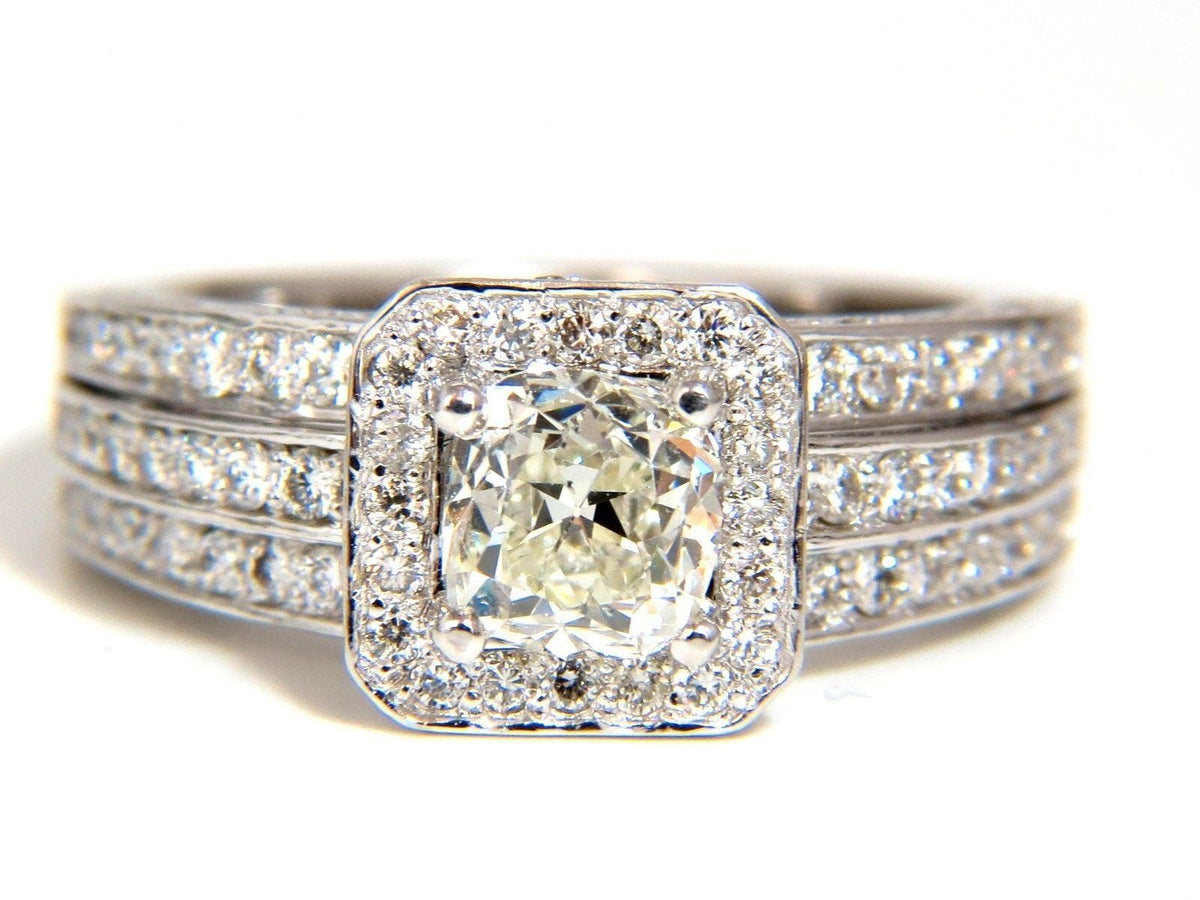 GIA Certified 1.20ct natural cushion cut diamonds ring 14kt 10024 *v