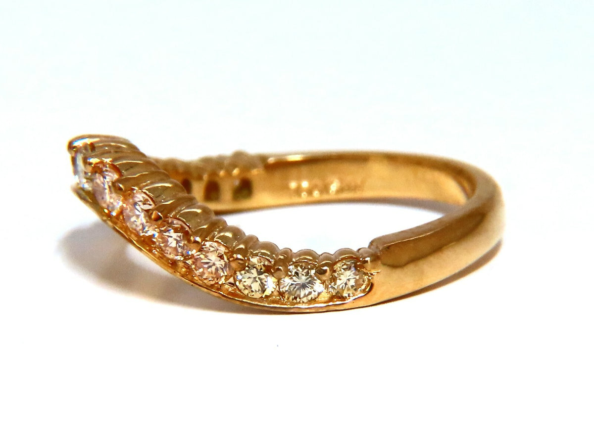 .60ct Natural Fancy Color Shades of Yellow Diamonds Wave Swirl Band Ring 14kt *v