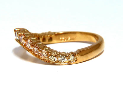 .60ct Natural Fancy Color Shades of Yellow Diamonds Wave Swirl Band Ring 14kt *v