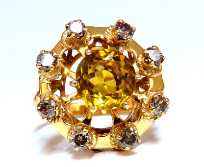 GIA Certified 2.44CT Natural citrine Cluster Ring 14 Karat gold *v
