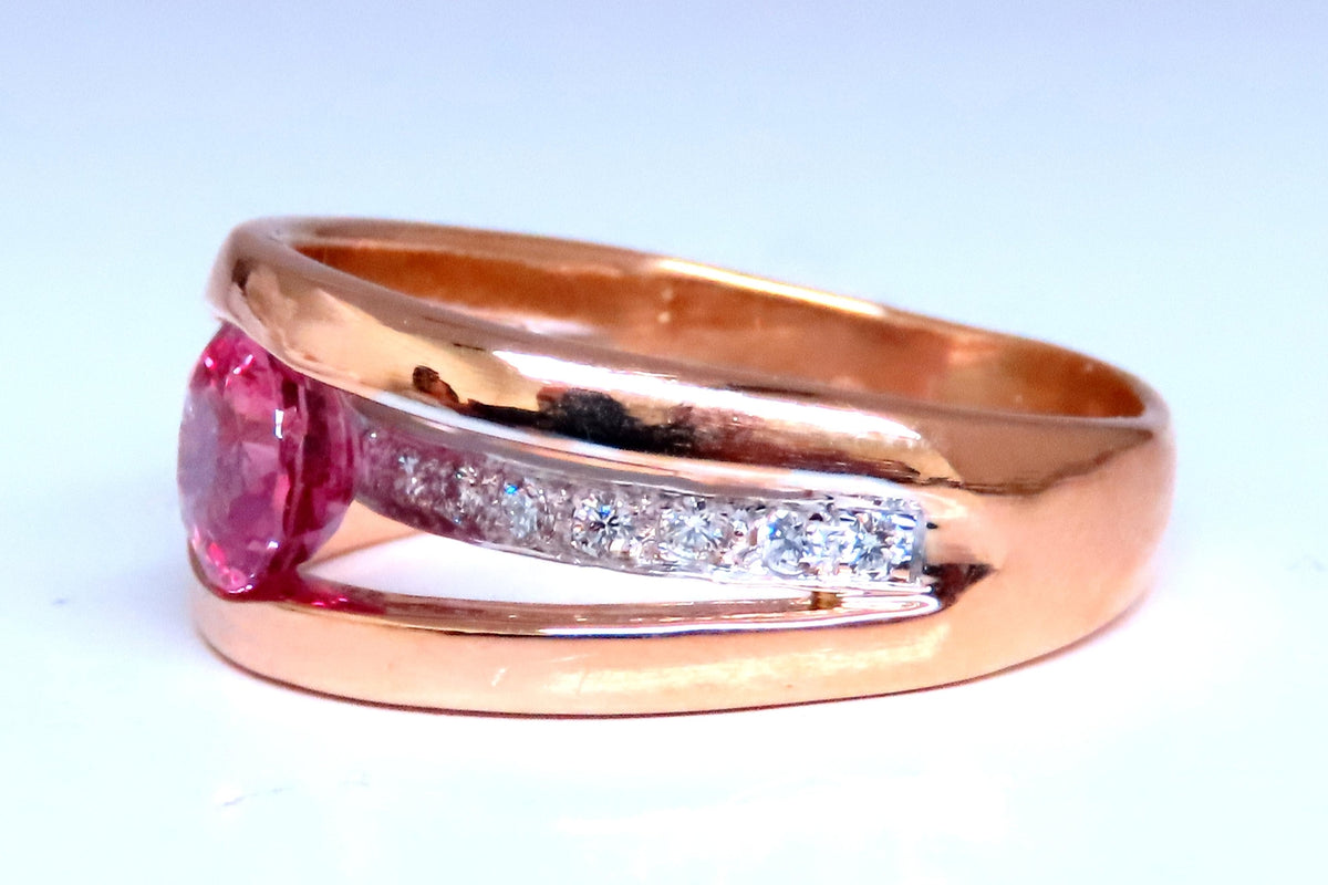 GIA Certified 1.74ct Natural No Heat Pink Sapphire Ring 18kt Gold 12411 *v