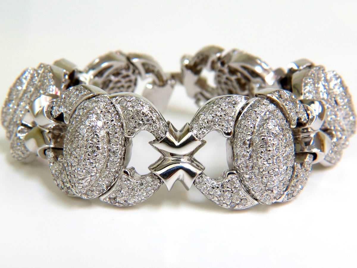 17.20CT NATURAL DIAMONDS LINK BRACELET 14KT F/G VS MODERN DECO 14kt GOLD *v