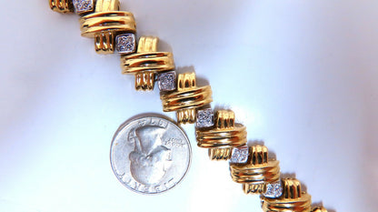 Natural Diamonds X Bracelet wide caliber 14kt two toned 39 grams *v