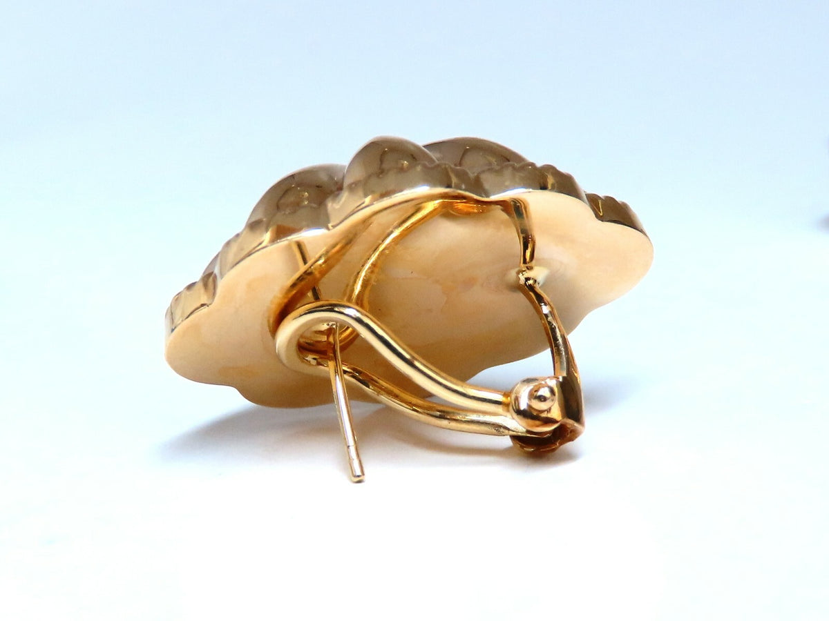 14kt Gold Textured Watermelon Clip Earrings *v