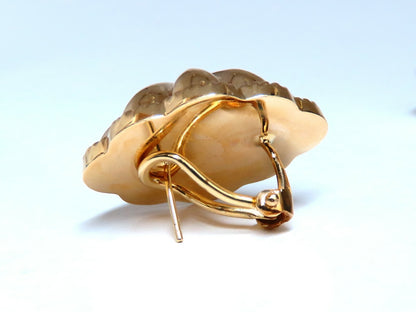 14kt Gold Textured Watermelon Clip Earrings *v