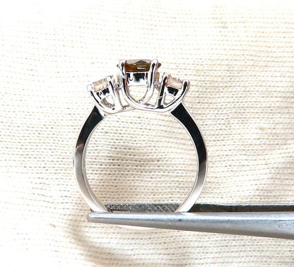 2.30ct Natural Fancy Color Sapphire Diamonds Ring 14 Karat Classic Three *v