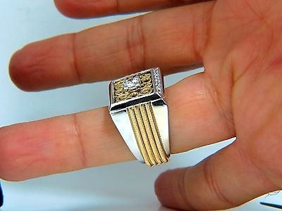 18kt mens .60ct diamond ring coil wrap 3d tourbillon still life deco 10002 *v