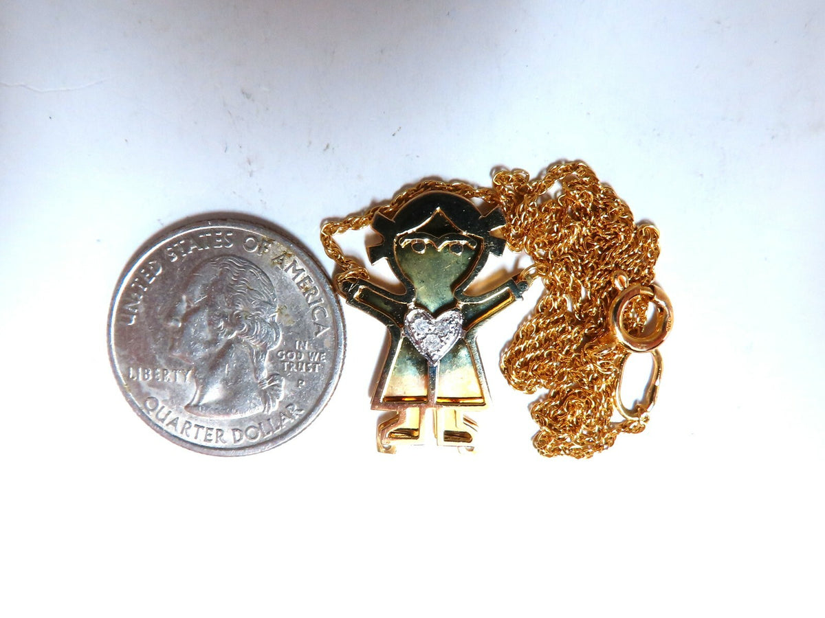 Diamonds Love Child Emoji Necklace 14kt yellow gold *v