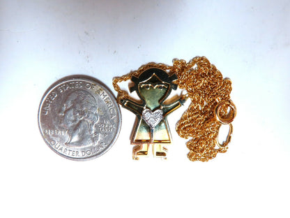 Diamonds Love Child Emoji Necklace 14kt yellow gold *v