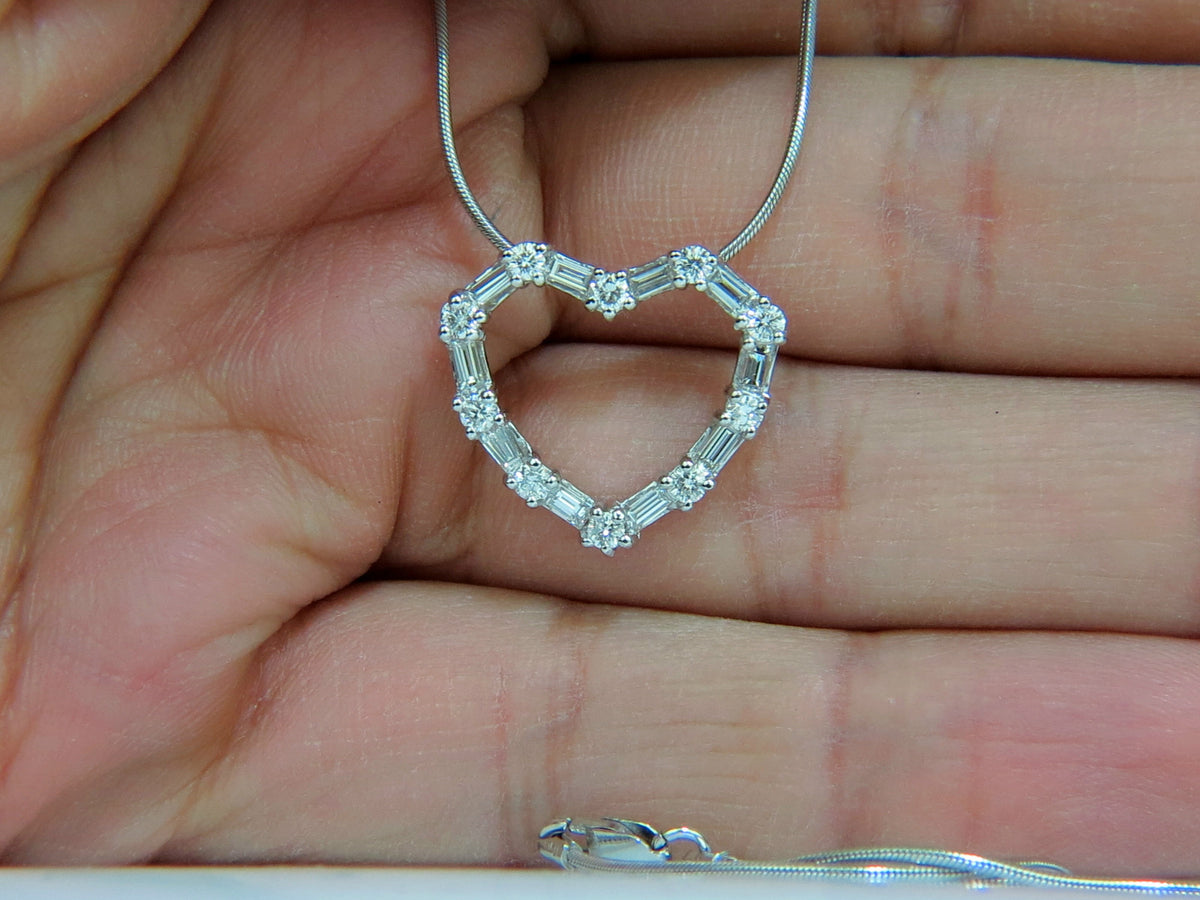 1.10CT DIAMONDS HEART PENDANT 14kt G VS 19'' 20X18MM *v