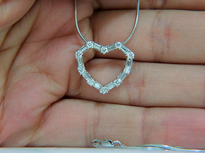 1.10CT DIAMONDS HEART PENDANT 14kt G VS 19'' 20X18MM *v