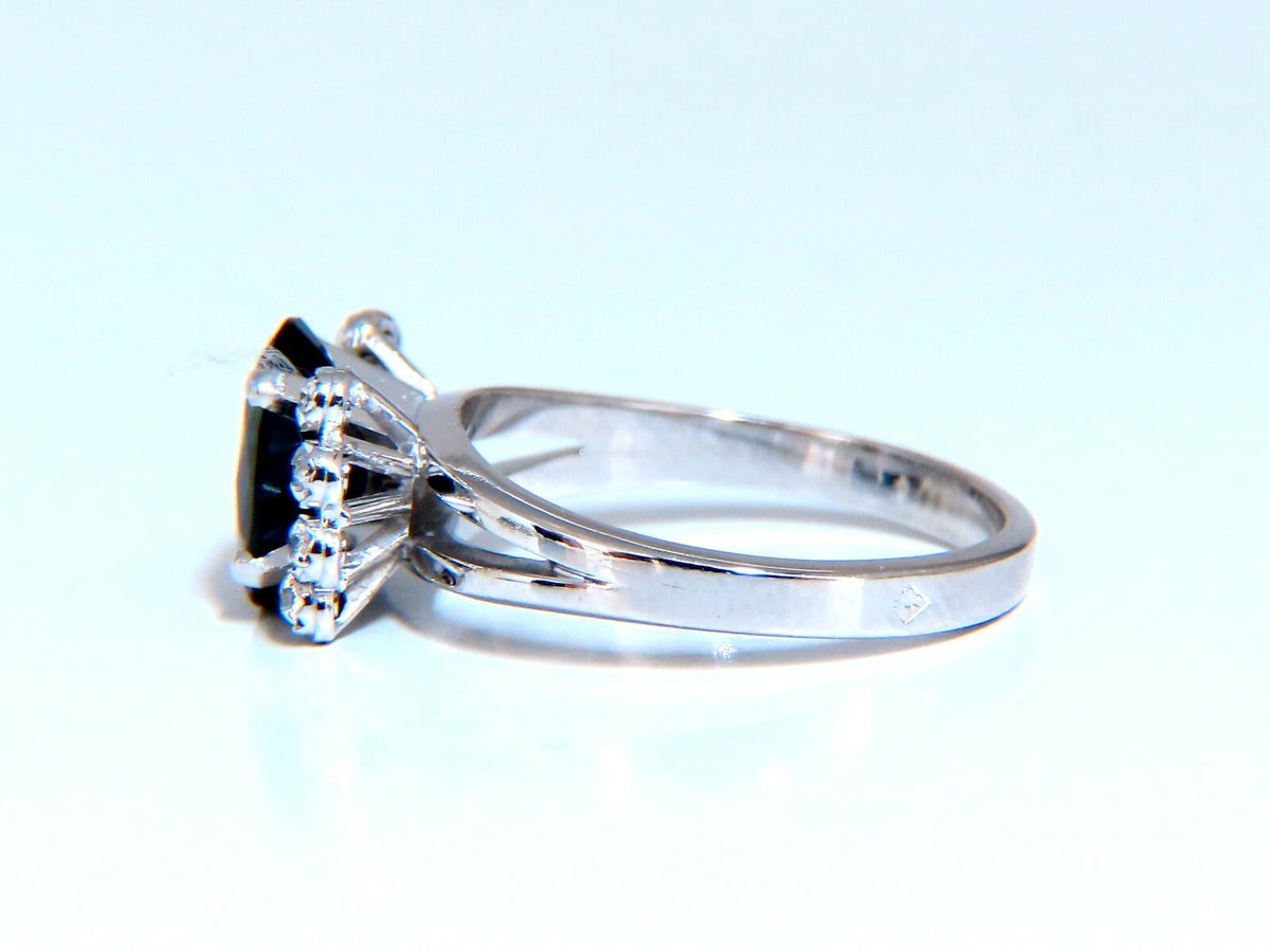 GIA Certified 1.89ct Sapphire Diamonds Ring 14kt No Heat *v
